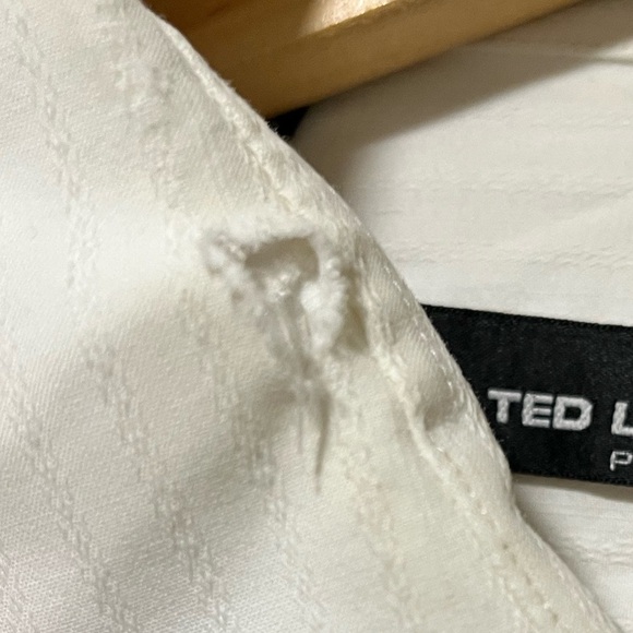Ted Lapidus Paris White Striped Button-Up Shirt - Size Medium - Picture 2 of 10